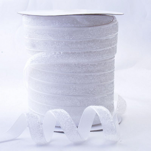 Fluweel 10mm Wit Glitter